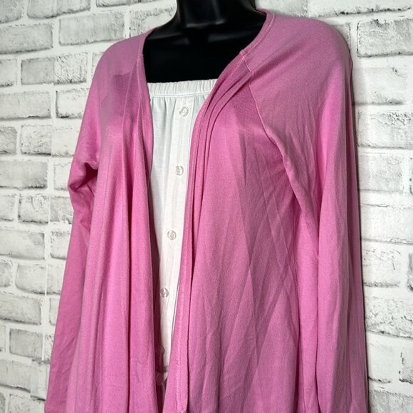 Kim Rogers Pink Asymmetrical Cardigan Size Small - Picture 3 of 5